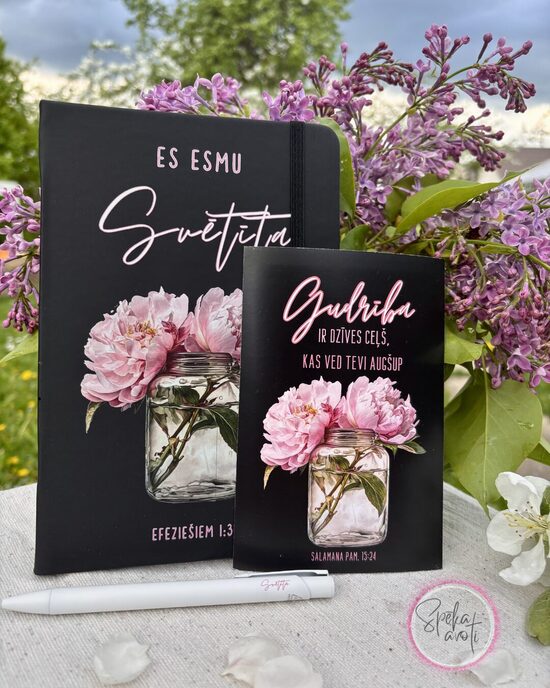 Dāvanu komplekts “Es esmu svētīta+ gudrība” melns fons